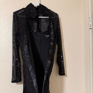 Fashion Nova NWT Hot Pink Sequin Blazer Jacket Women L Disco Party Sparkle NYE